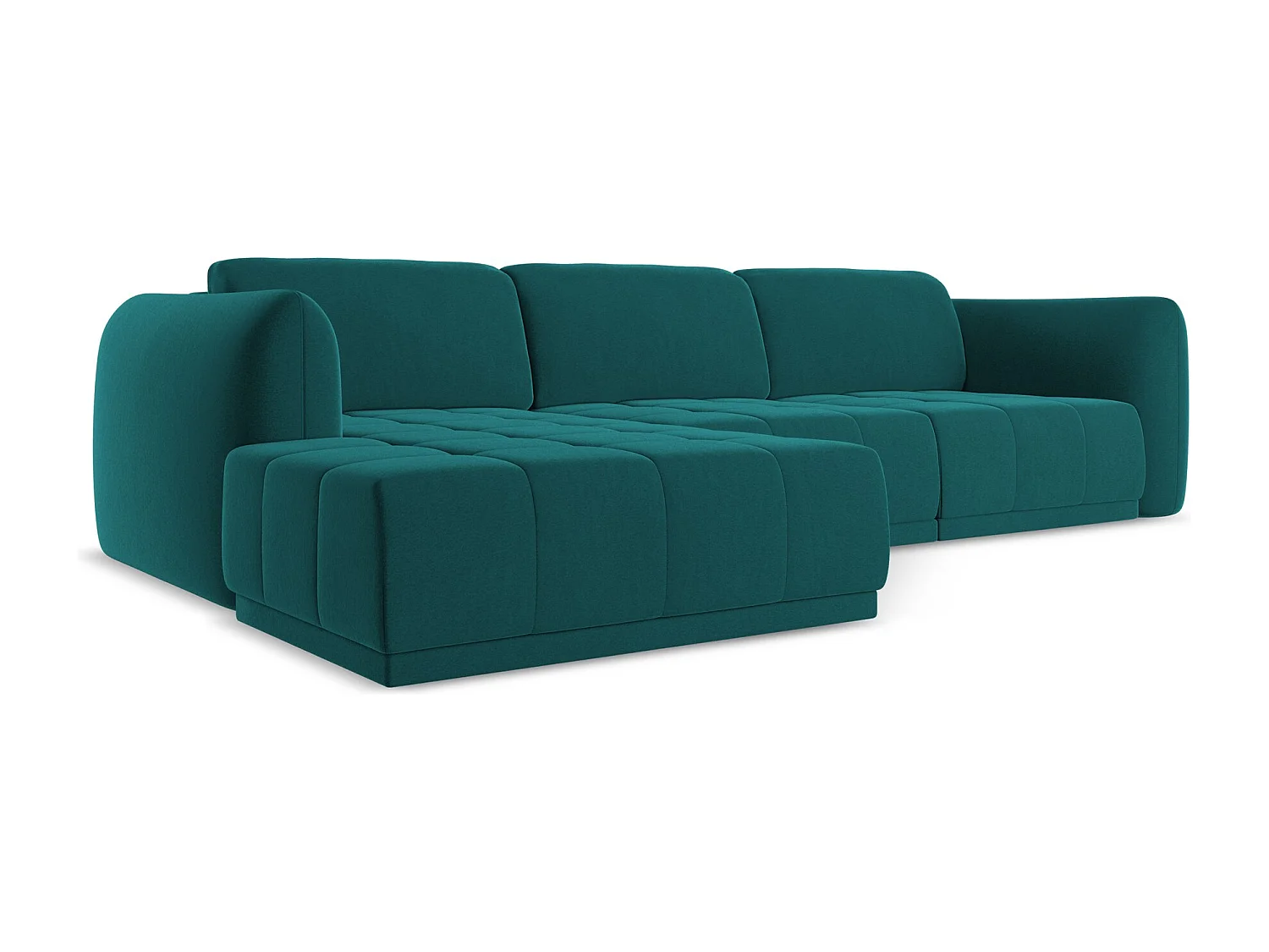 Ecksofa - Ecke Links - Samt - Marine - HOKU