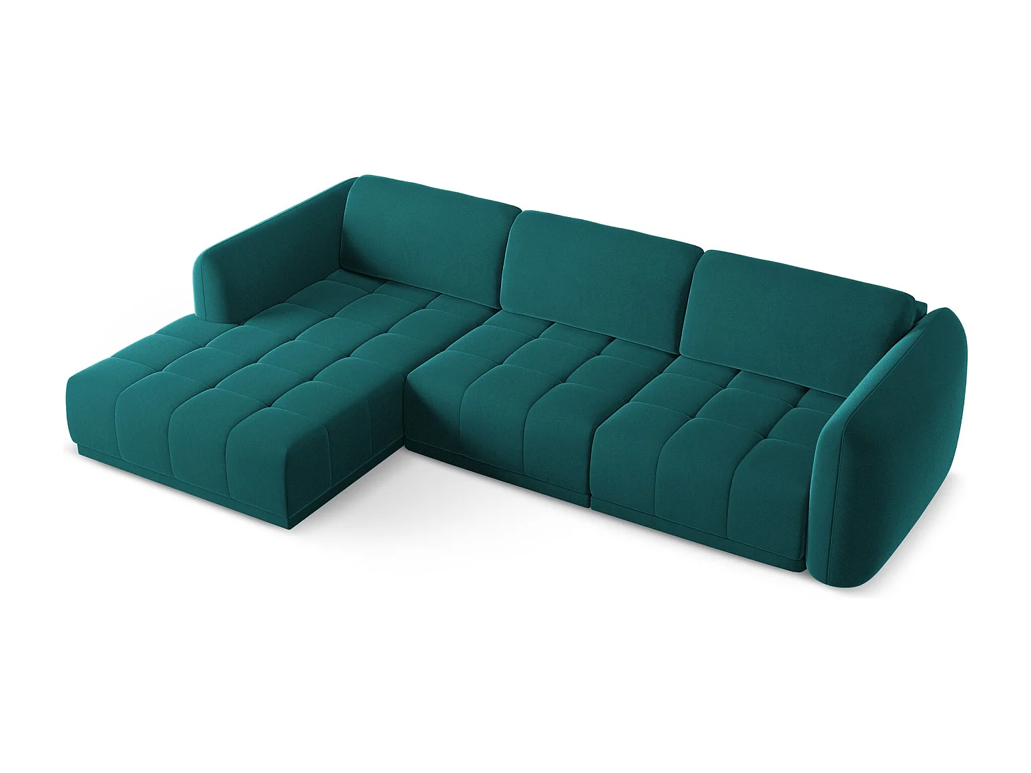 Ecksofa - Ecke Links - Samt - Marine - HOKU