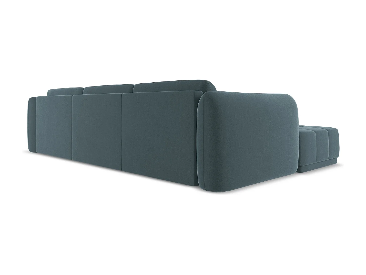 Ecksofa - Ecke Links - Samt - Marine - HOKU