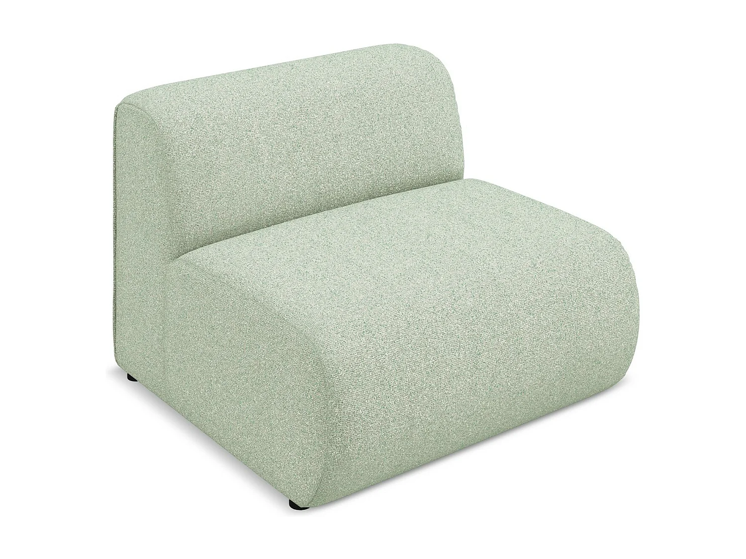 Bankmodule midden van lichtgroen textuurstof - EKAHI