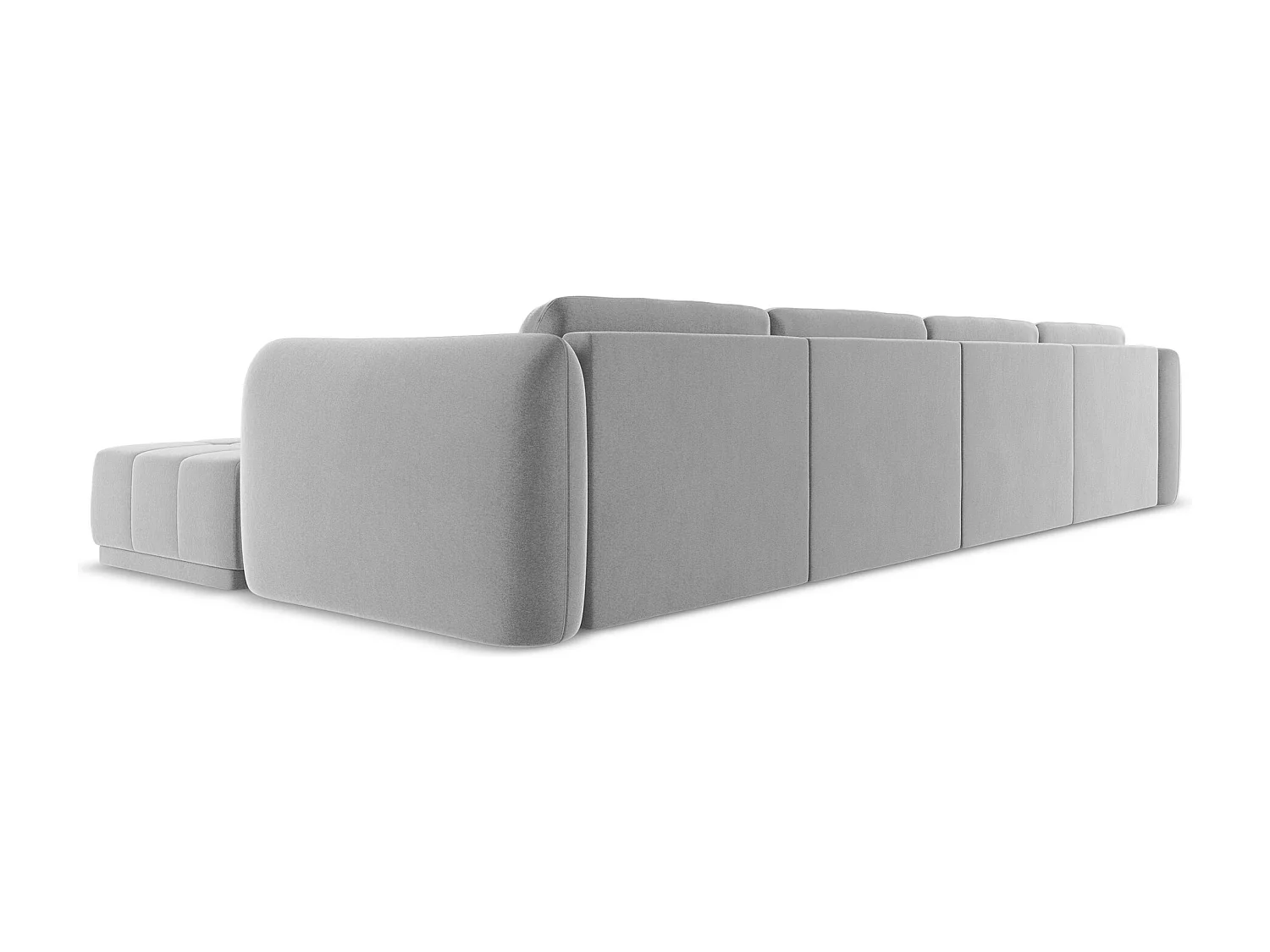 Canapé d'angle panoramique en velours - gris - HOKU