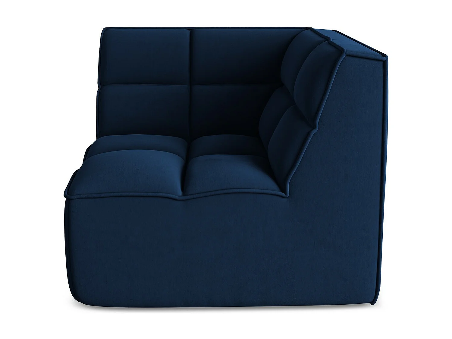 Poltrona de canto em veludo azul royal - KALAI