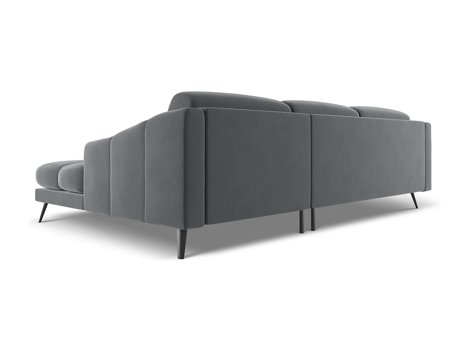 Ecksofa - Ecke Rechts - Samt - Stahl - NALU