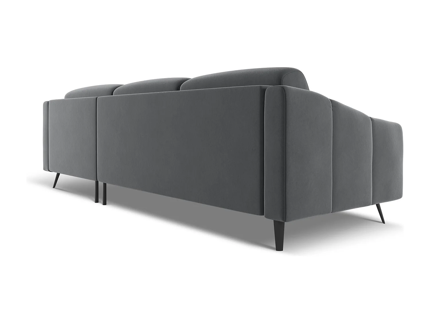 Canapé d'angle droit en velours - acier - NALU