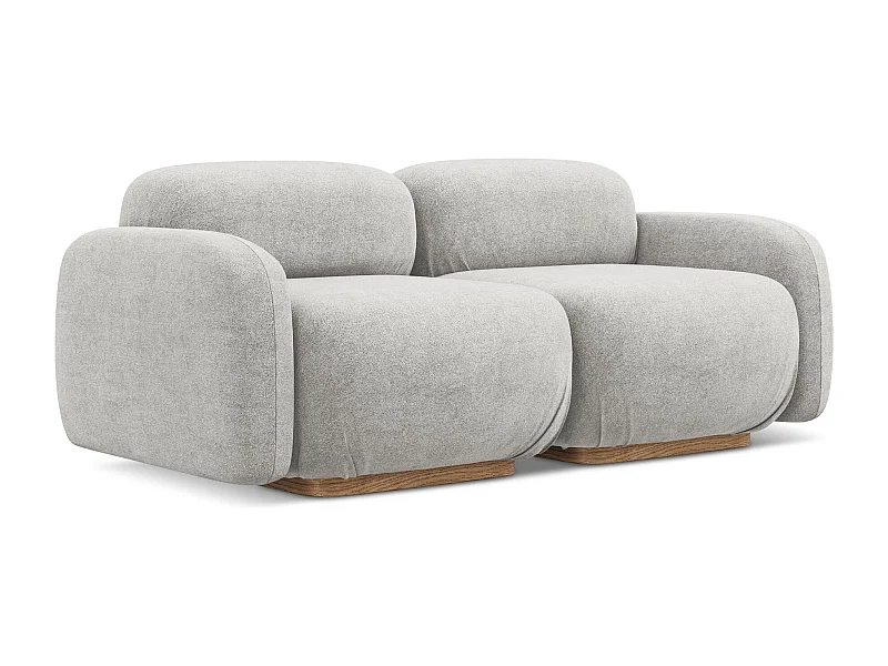 Modulares 3-Sitzer Sofa - - Bouclé - Silber - AILANI