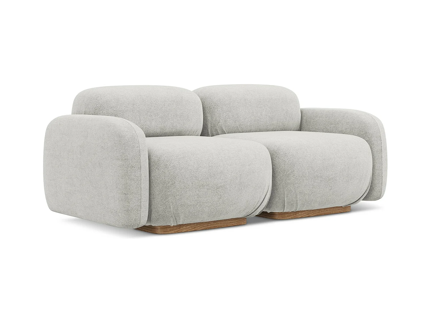 Driezits modulaire bank van zilver bouclé - AILANI