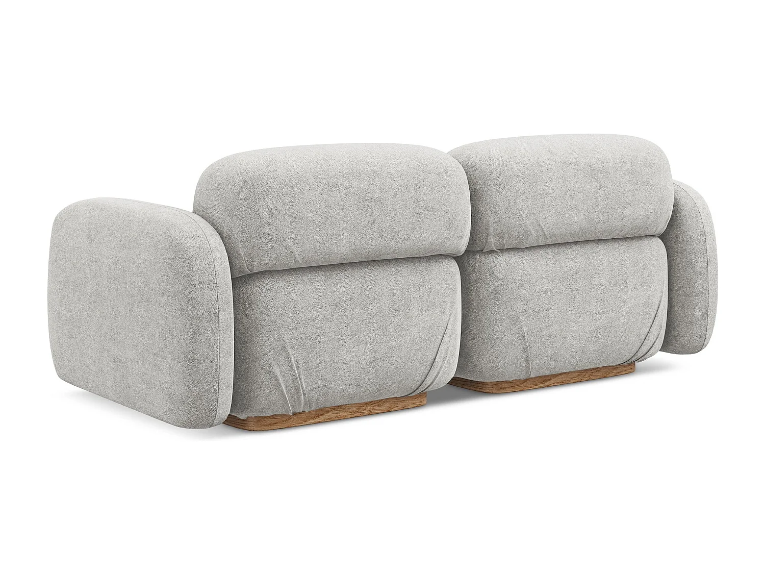 Canapé modulable 3 places en tissu bouclette - argent - AILANI