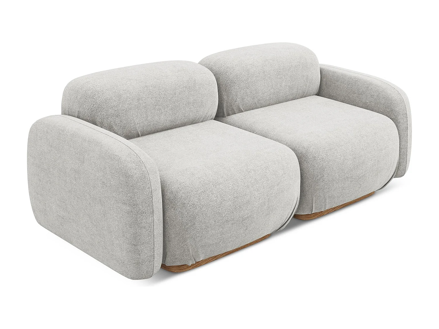 Canapé modulable 3 places en tissu bouclette - argent - AILANI