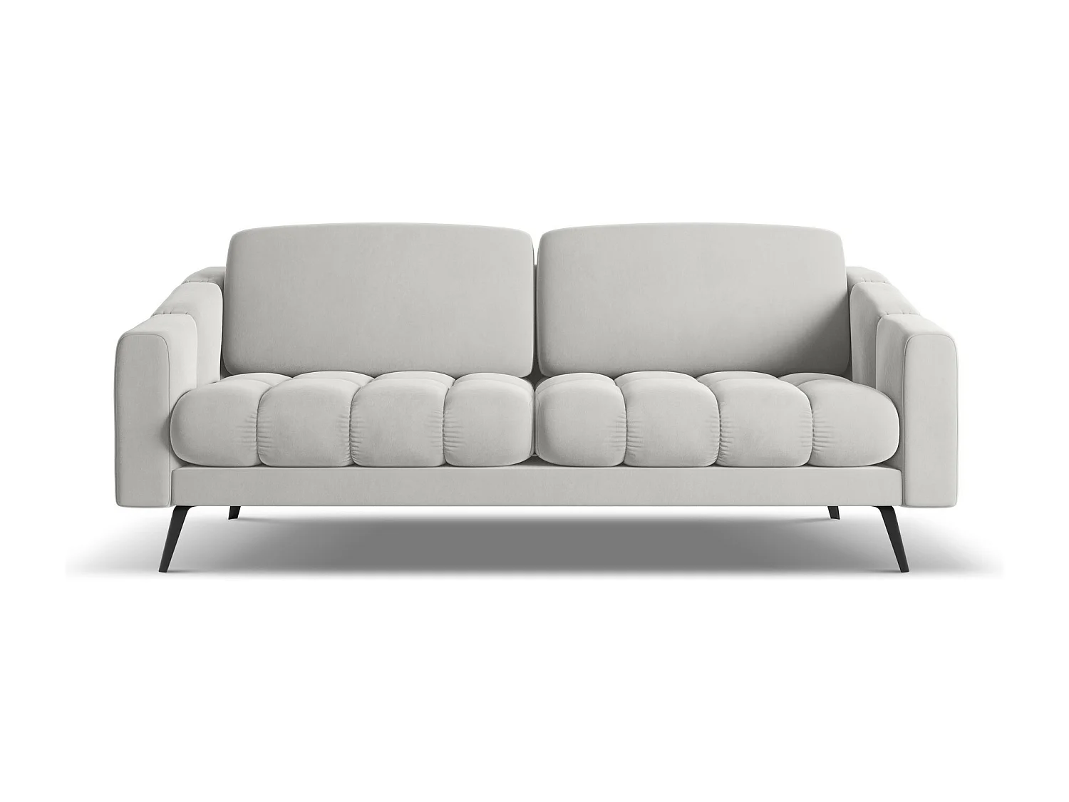 3-Sitzer Sofa - - Samt - Silber - NALU