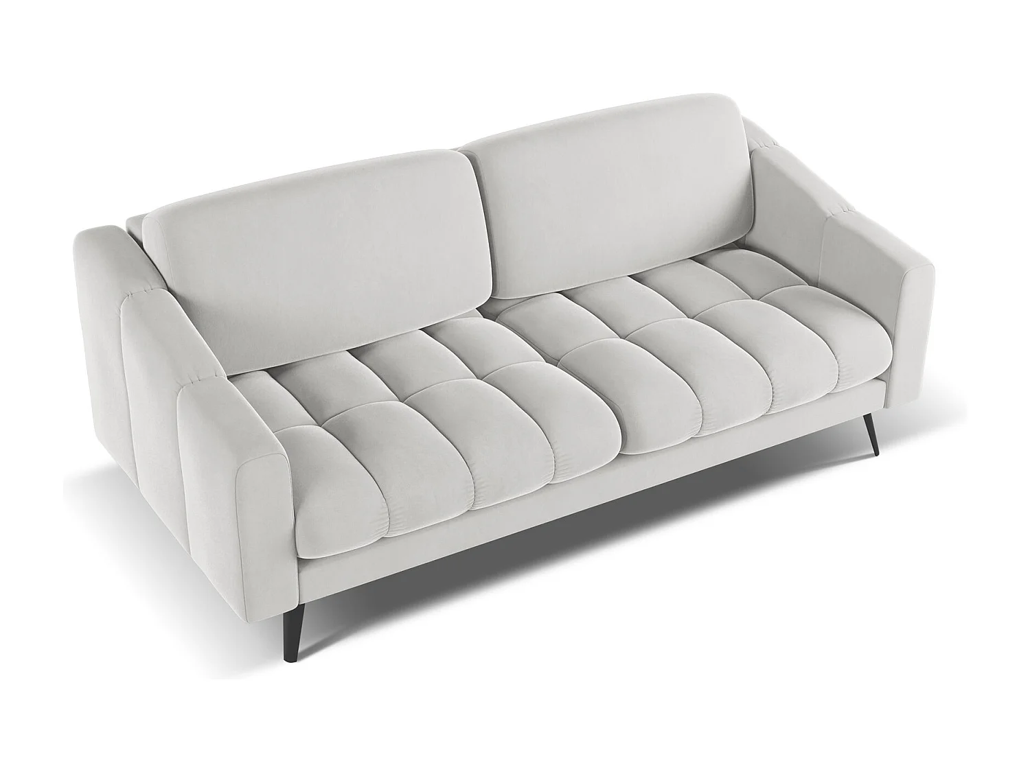3-Sitzer Sofa - - Samt - Silber - NALU