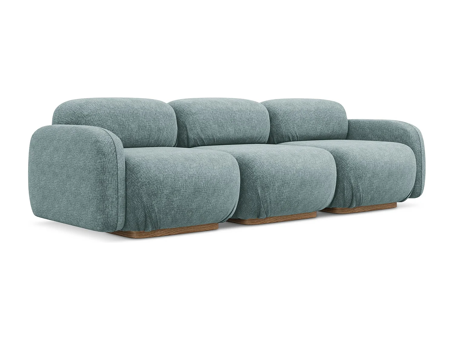 Canapé modulable 4 places en tissu chenille - jeans - AILANI