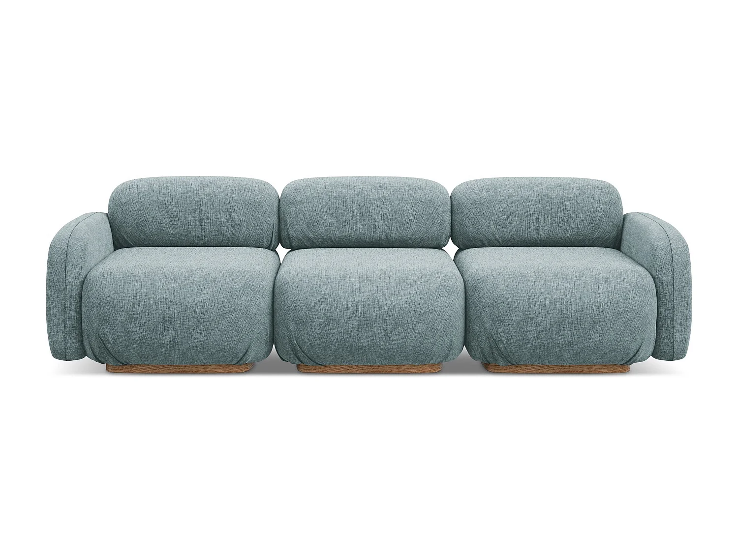 Canapé modulable 4 places en tissu chenille - jeans - AILANI