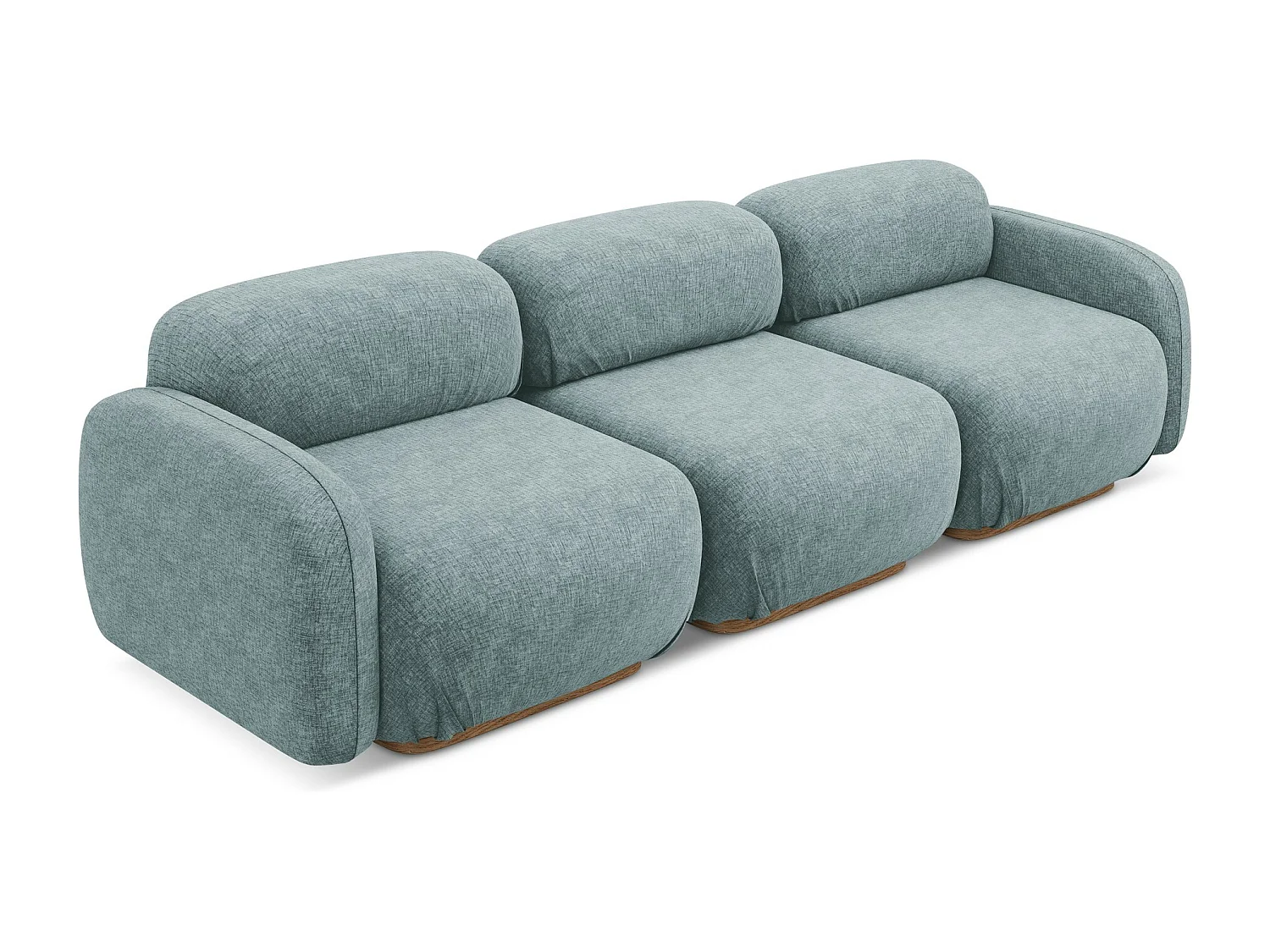 Canapé modulable 4 places en tissu chenille - jeans - AILANI