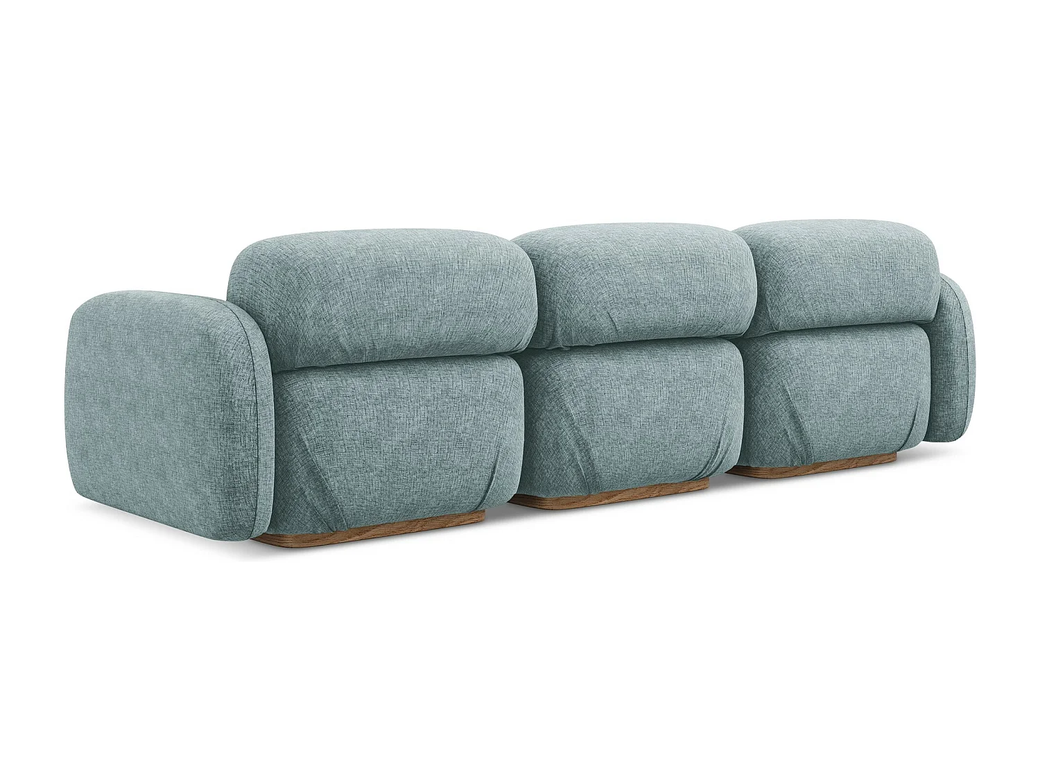 Canapé modulable 4 places en tissu chenille - jeans - AILANI