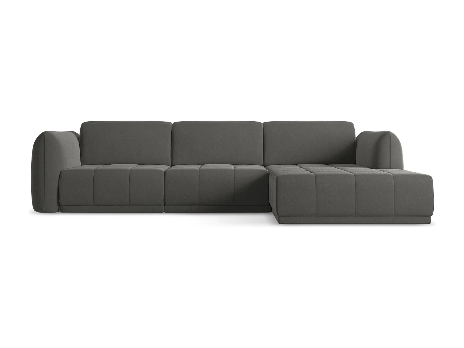 Ecksofa - Ecke Rechts - Samt - Stahl - HOKU