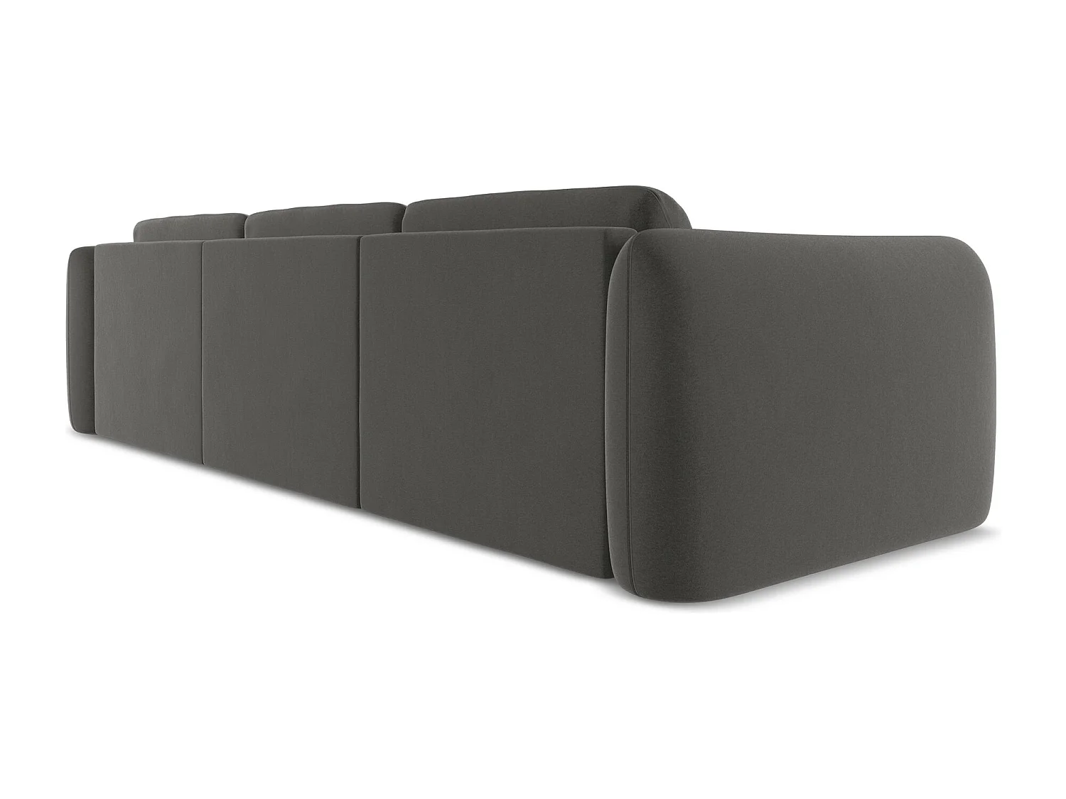 Ecksofa - Ecke Rechts - Samt - Stahl - HOKU