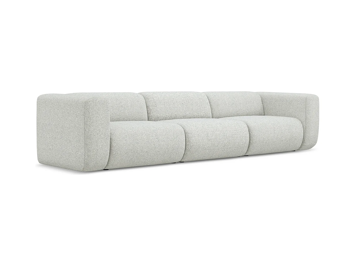 Canapé modulable 4 places en tissu texturé - beige - EKAHI