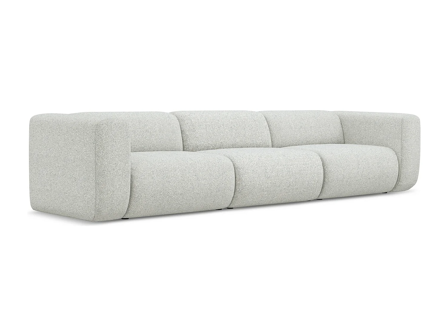 Canapé modulable 4 places en tissu texturé - beige - EKAHI