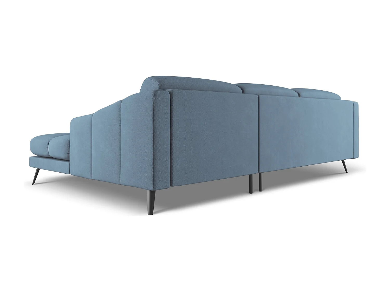 Canapé d'angle droit en tissu chenille - jeans - NALU