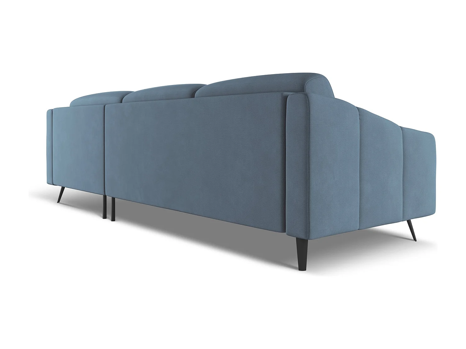 Canapé d'angle droit en tissu chenille - jeans - NALU