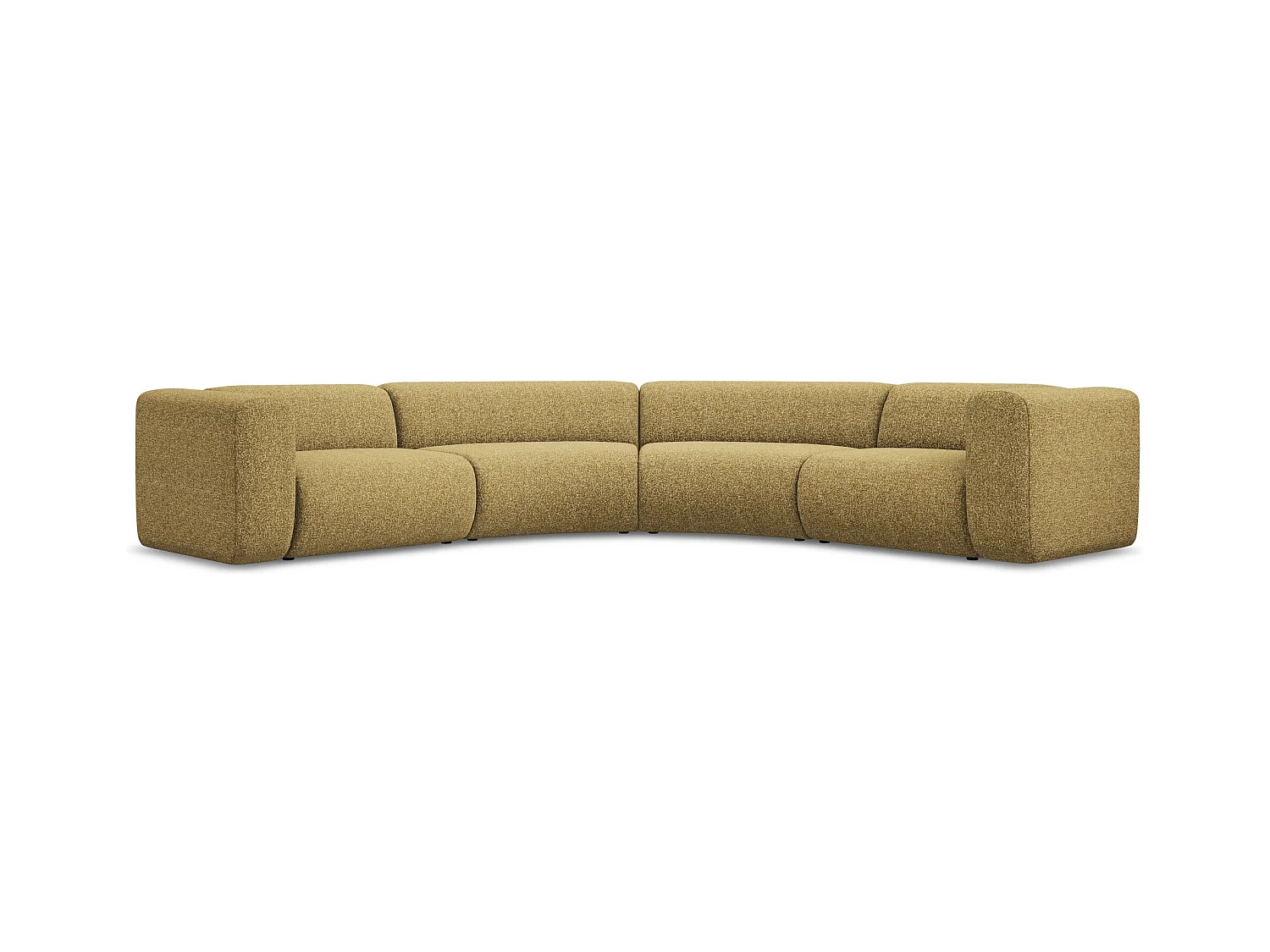 Modulaire hoekbank van mosterd textuurstof - EKAHI