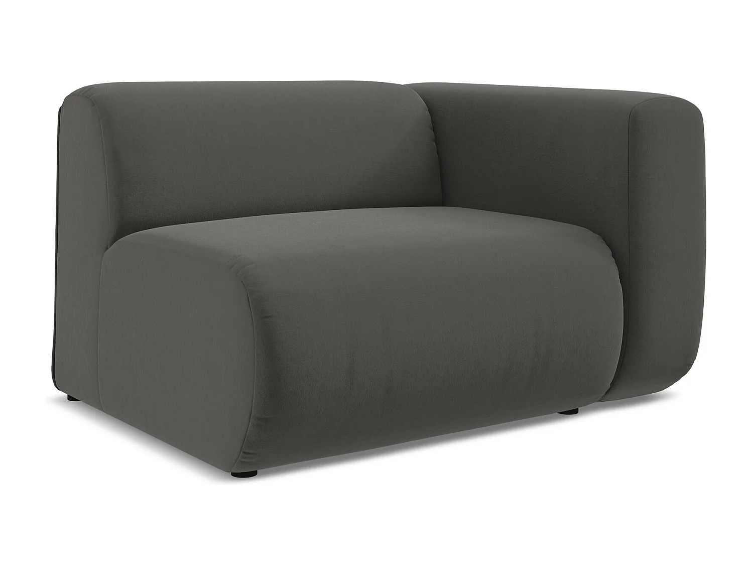 Module avec accoudoirs droit en velours - acier - EKAHI