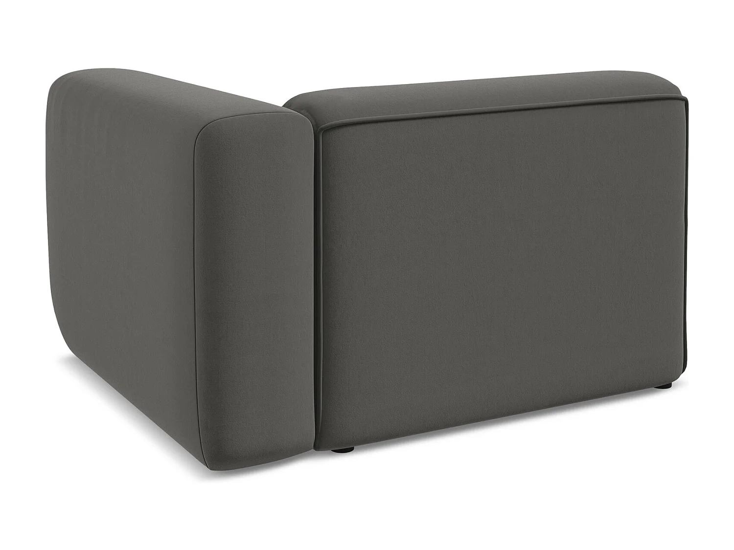 Module avec accoudoirs droit en velours - acier - EKAHI