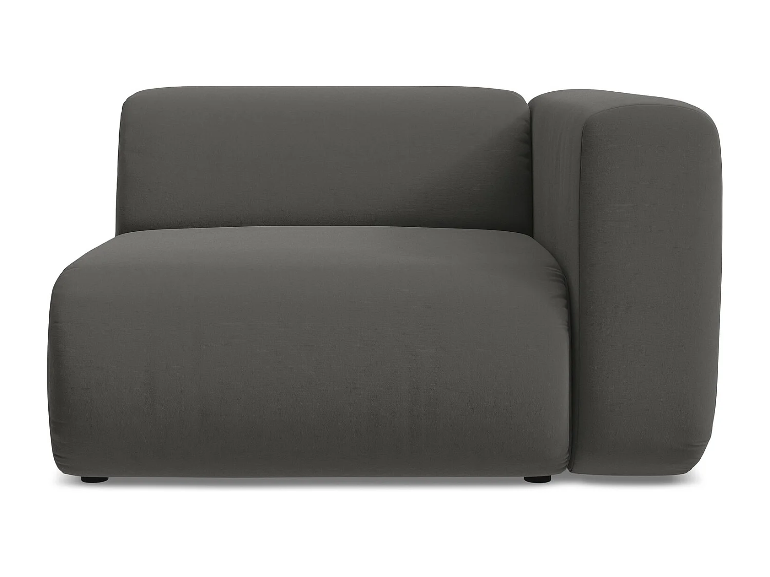 Module avec accoudoirs droit en velours - acier - EKAHI