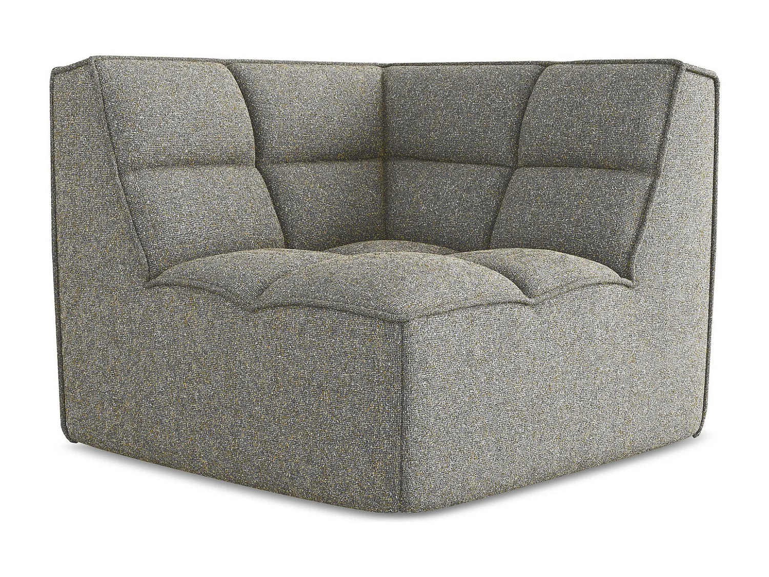 Fauteuil d'angle pour canapé modulable en tissu texturé - beige foncé - KALAI