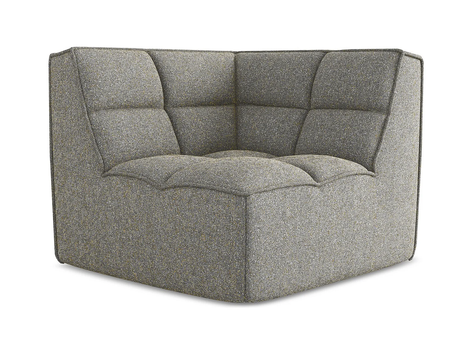 Sofá módulo curvo de tela texturizada beige oscuro - KALAI