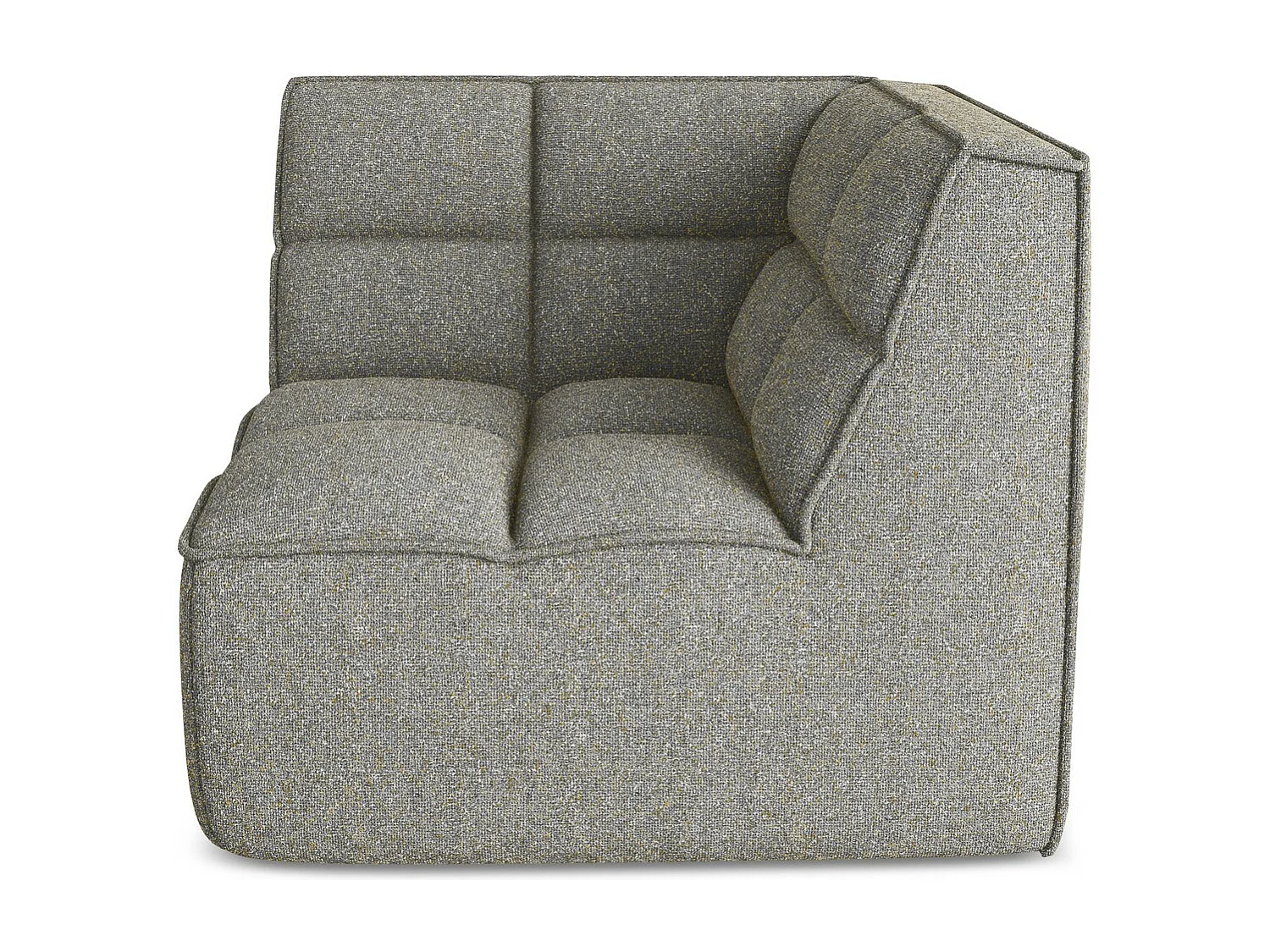 Fauteuil d'angle pour canapé modulable en tissu texturé - beige foncé - KALAI