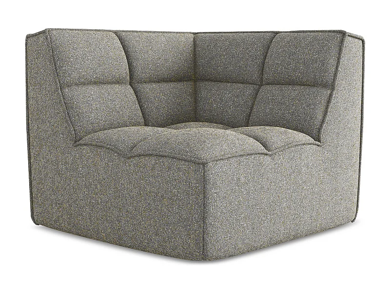Fauteuil d'angle pour canapé modulable en tissu texturé - beige foncé - KALAI