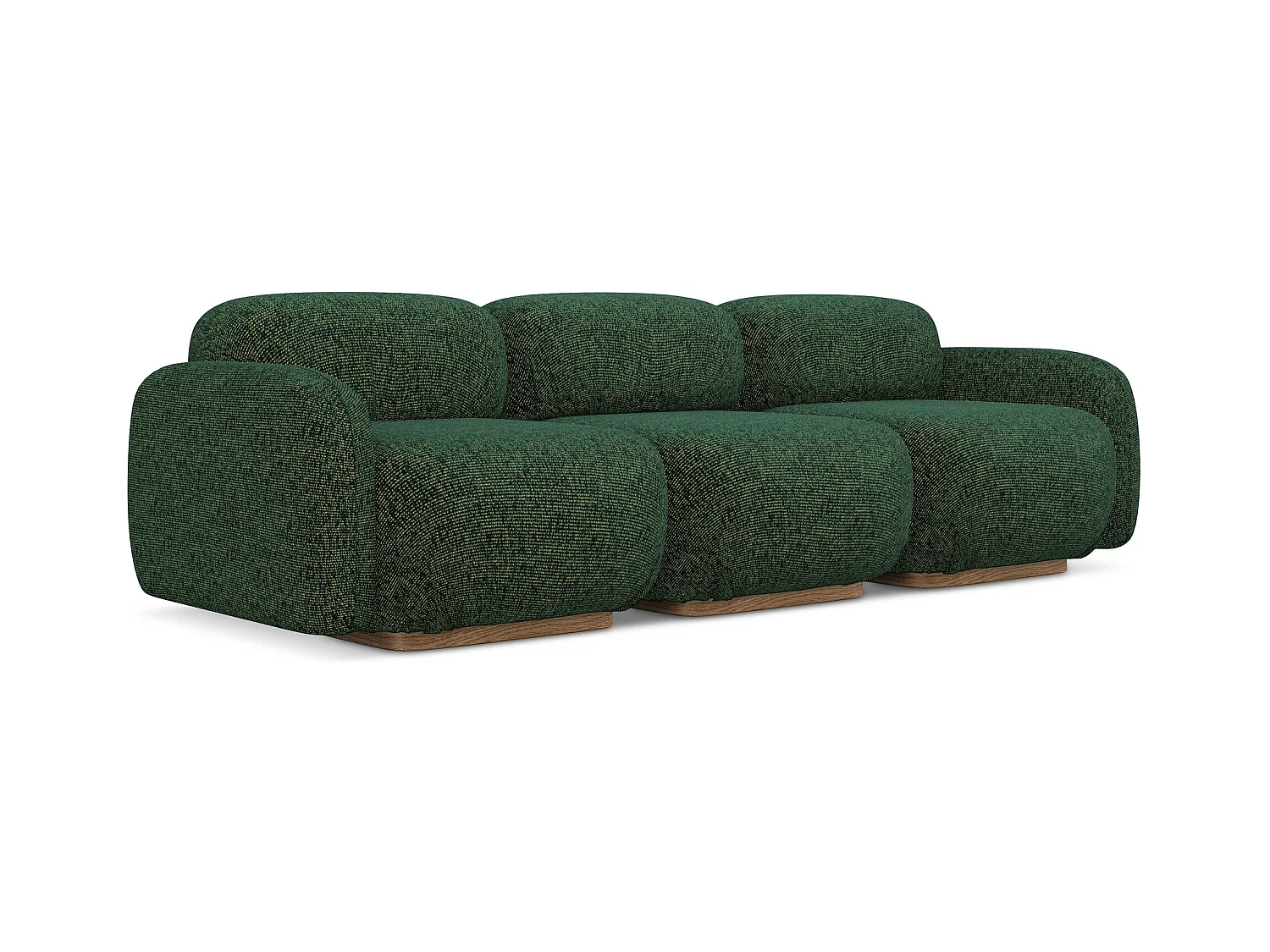 Canapé modulable 4 places en tissu texturé - vert - AILANI