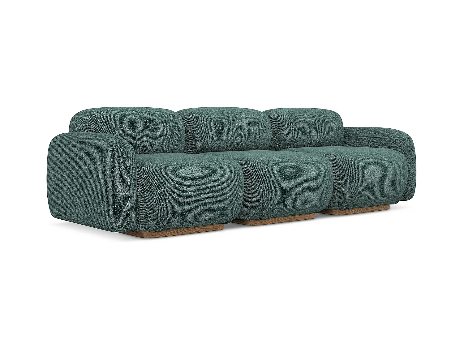 Canapé modulable 4 places en tissu texturé - jeans - AILANI