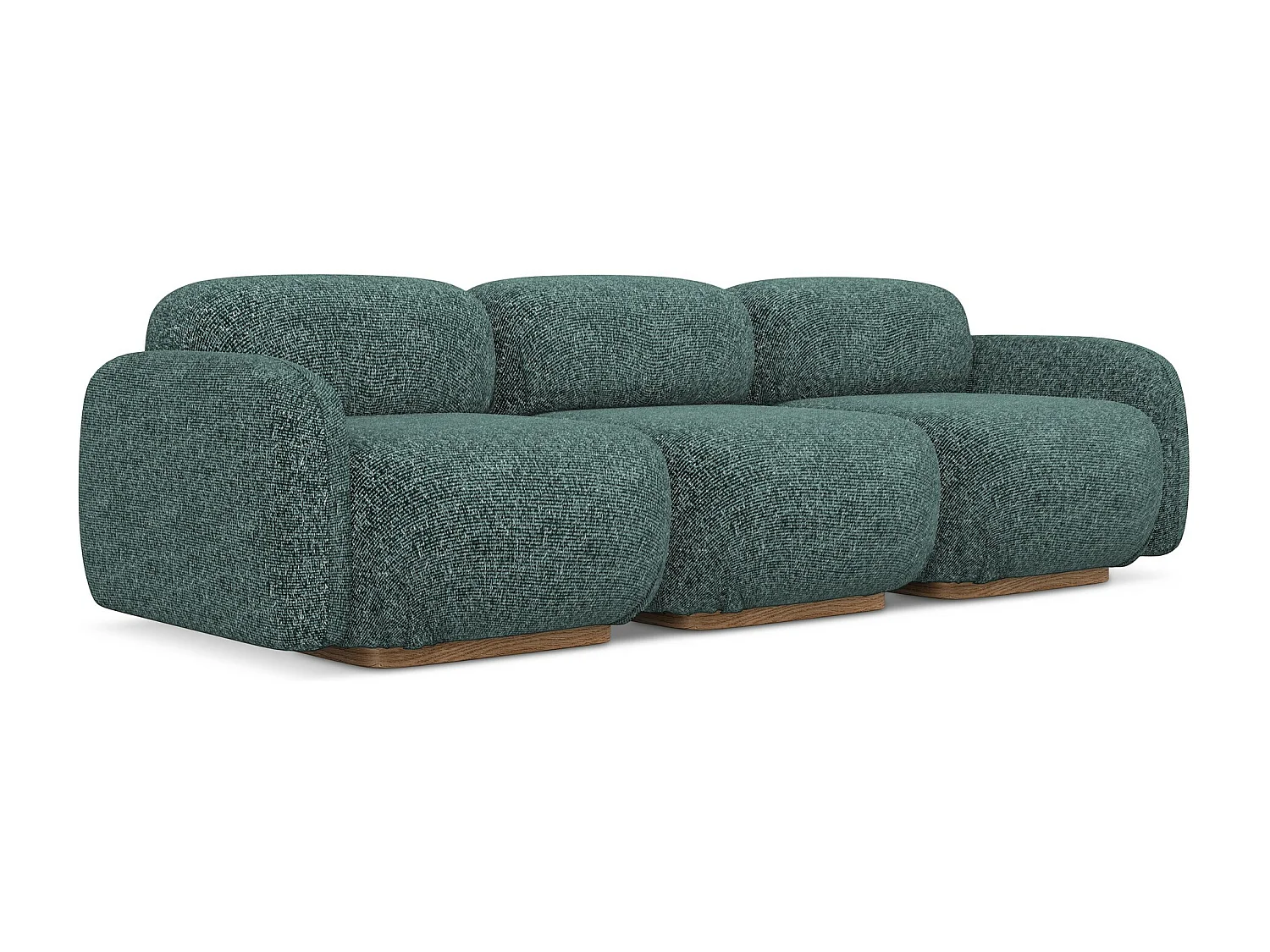 Sofá modular 4 plazas de tela texturizada vaqueros - AILANI