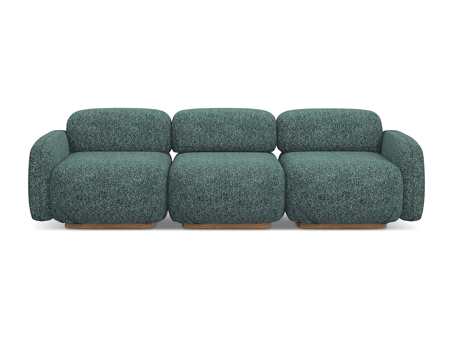 Sofá modular 4 plazas de tela texturizada vaqueros - AILANI