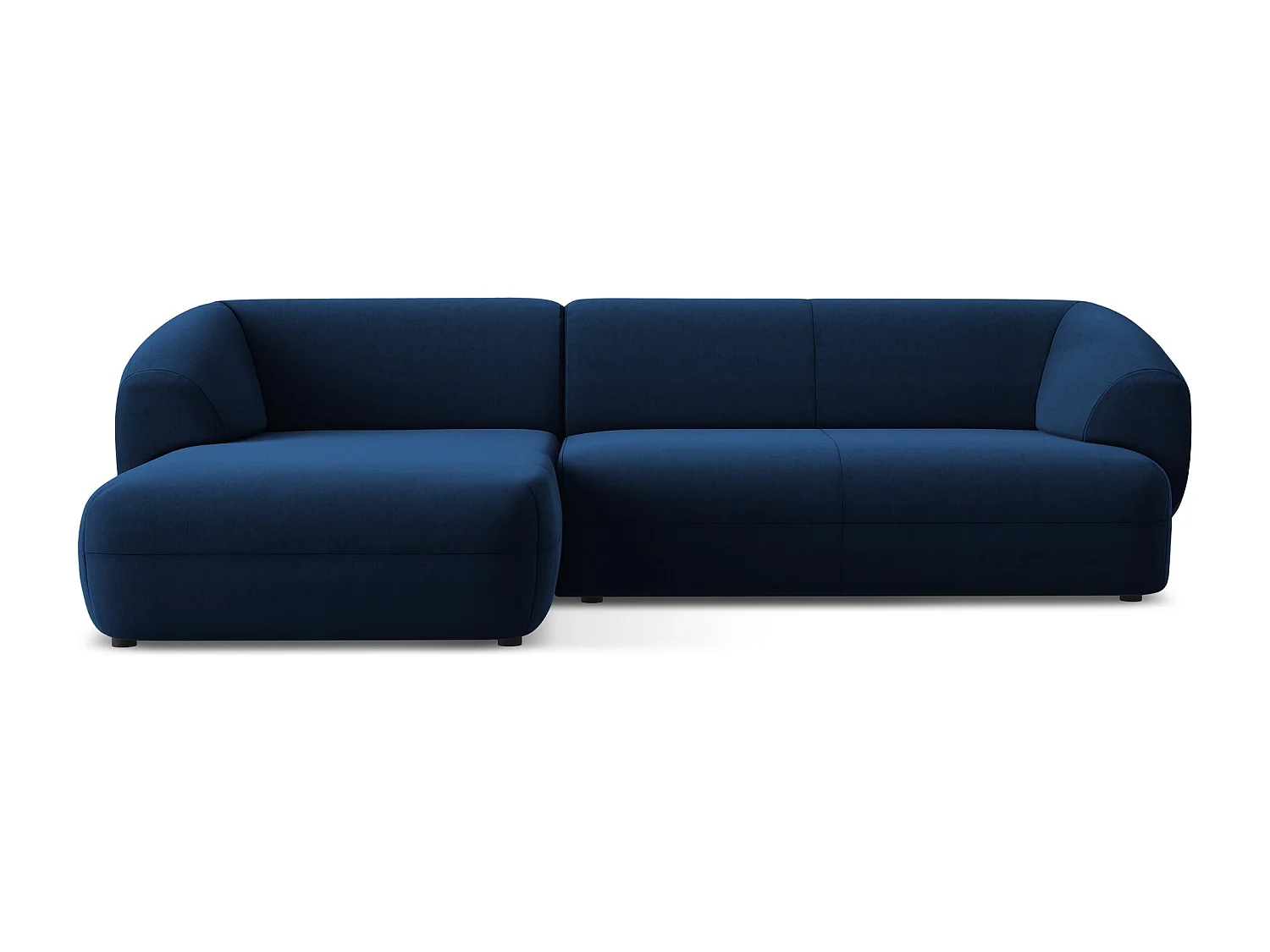 Canapé d'angle 3 places modulaire gauche en velours - bleu royal - MOANA