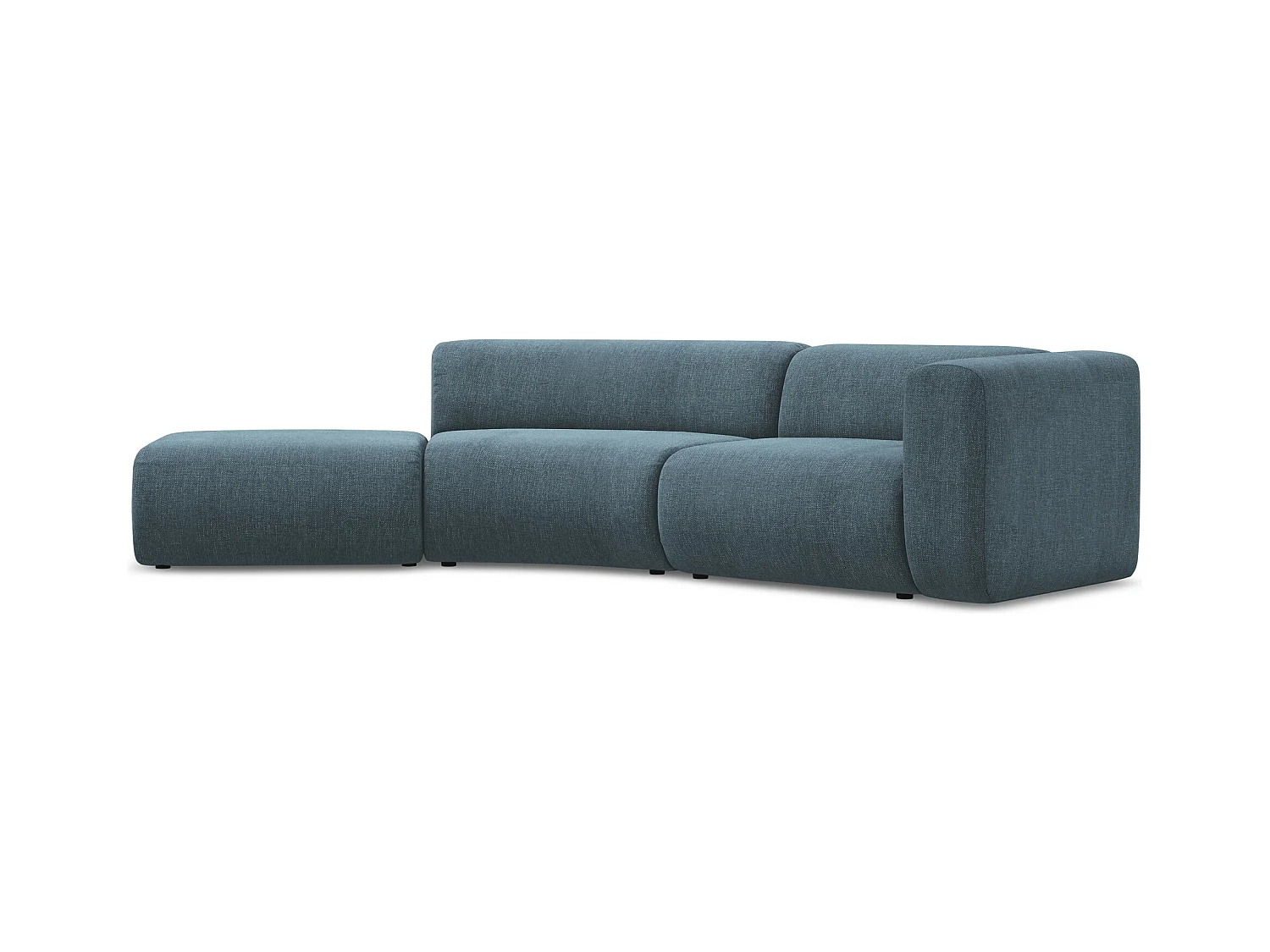 Canapé modulable 4 places gauche en tissu chenille - jeans - EKAHI