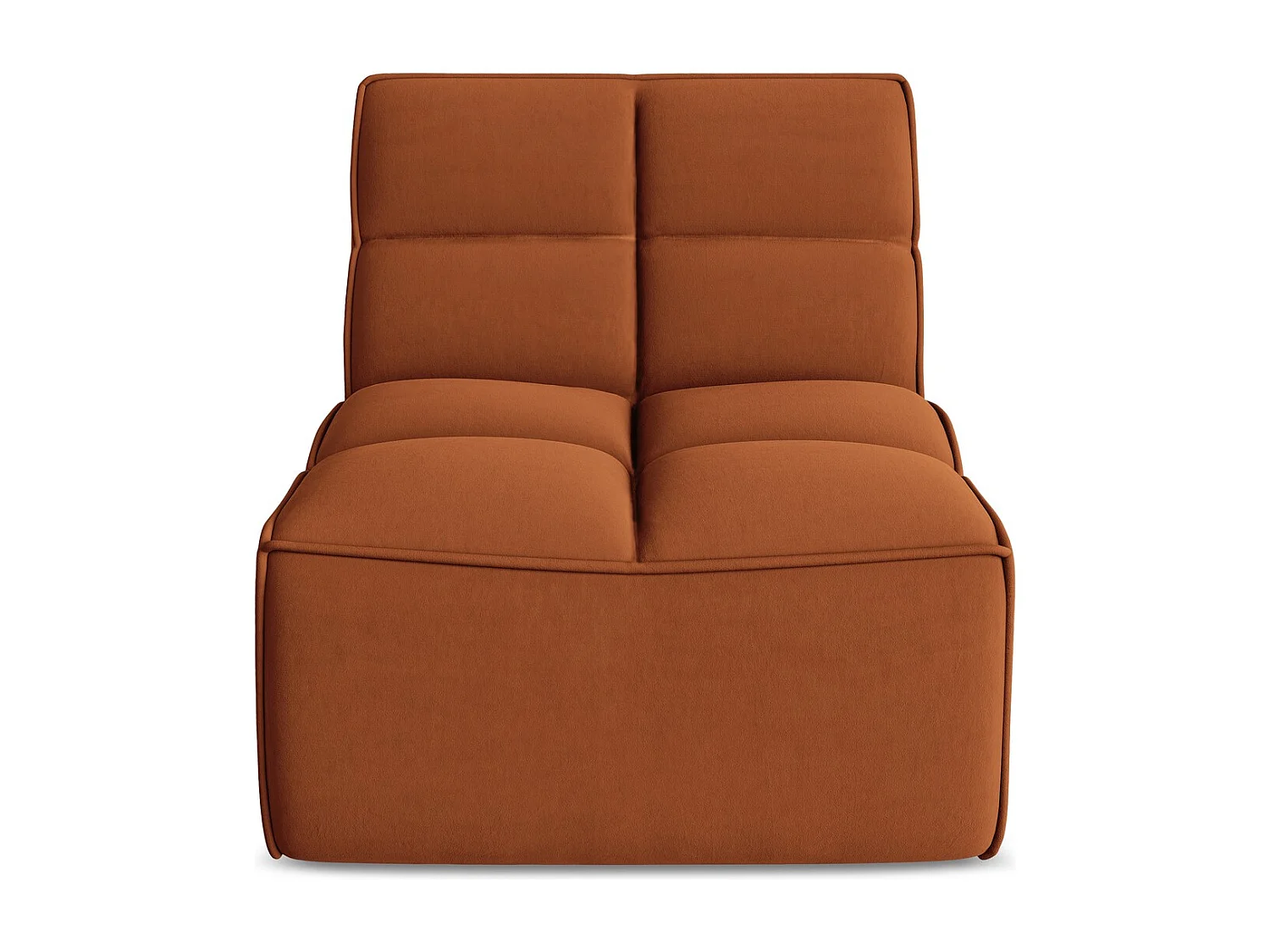 Bankmodule midden van terracotta velours - KALAI