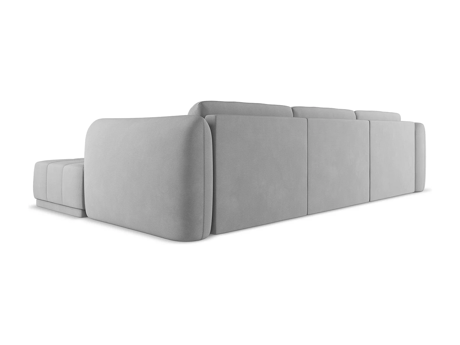 Canapé d'angle droit en tissu chenille - gris clair - HOKU