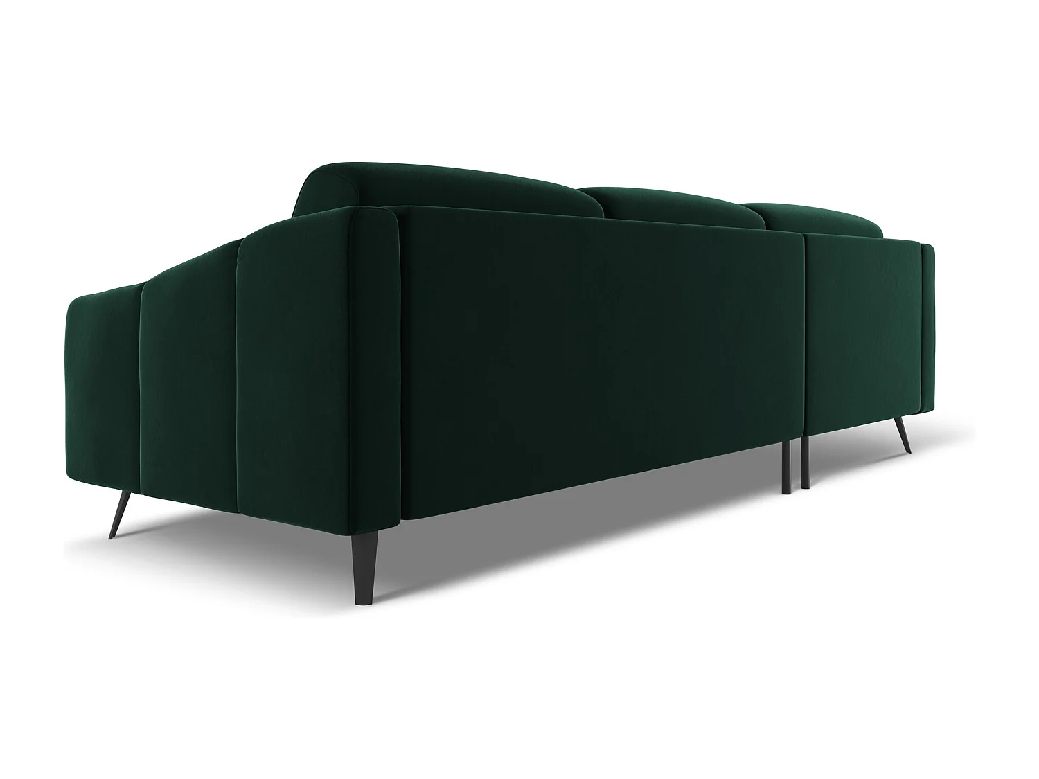 Ecksofa - Ecke Links - Samt - Flaschengrün - NALU