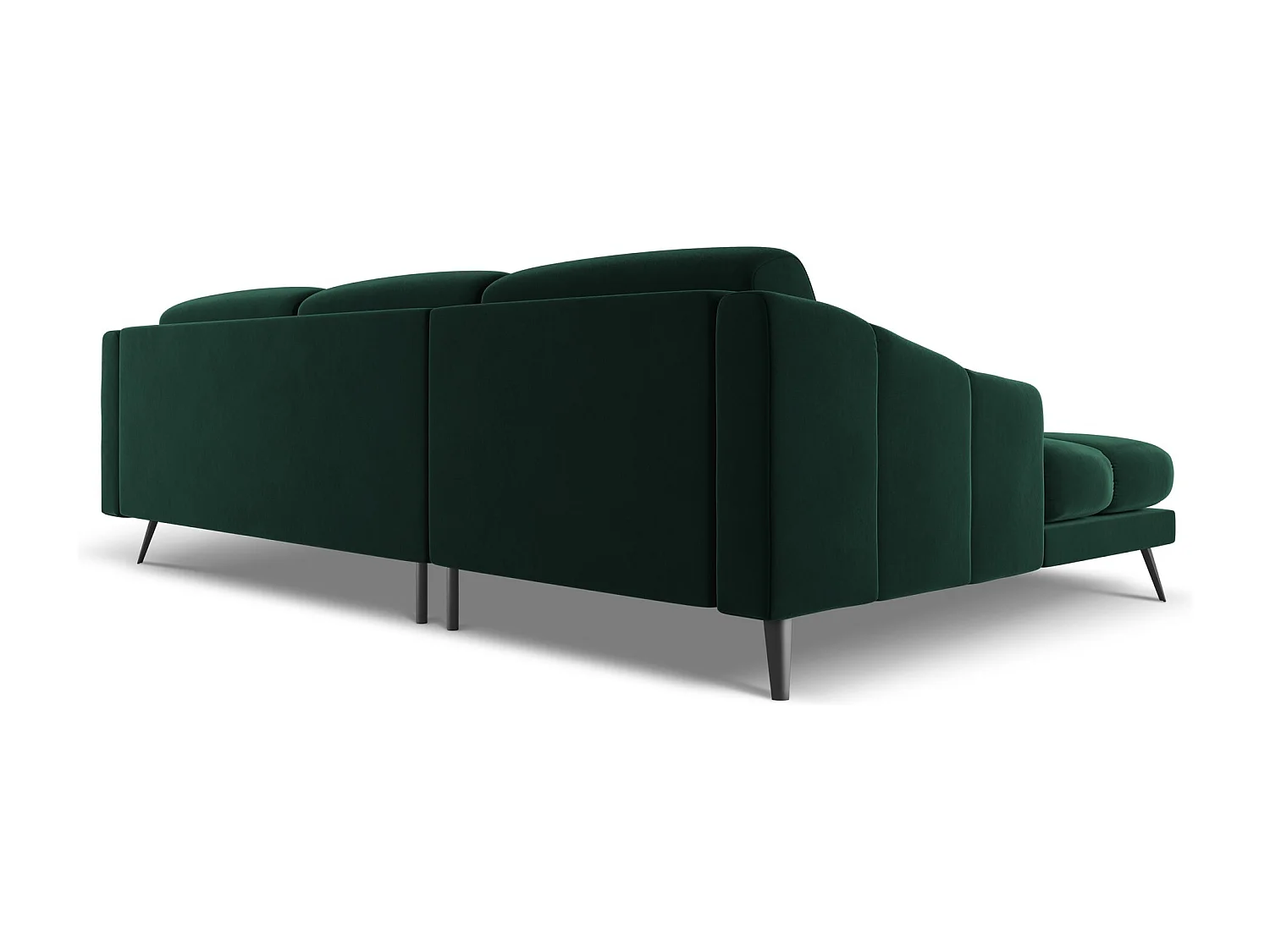 Ecksofa - Ecke Links - Samt - Flaschengrün - NALU