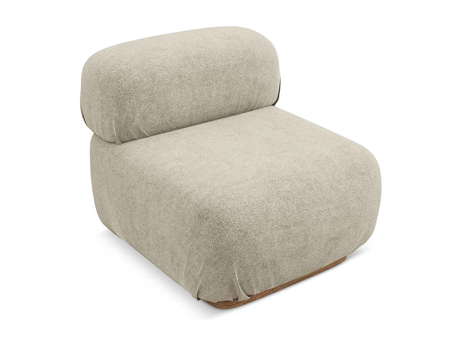 Fauteuil pour canapé modulable en tissu bouclette - beige - AILANI