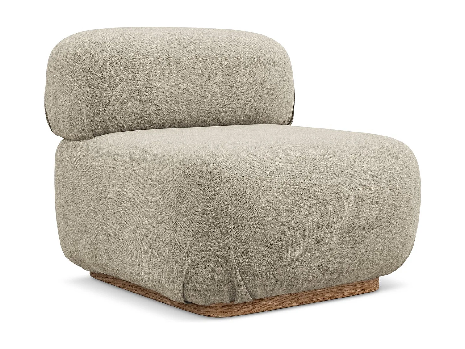 Fauteuil pour canapé modulable en tissu bouclette - beige - AILANI
