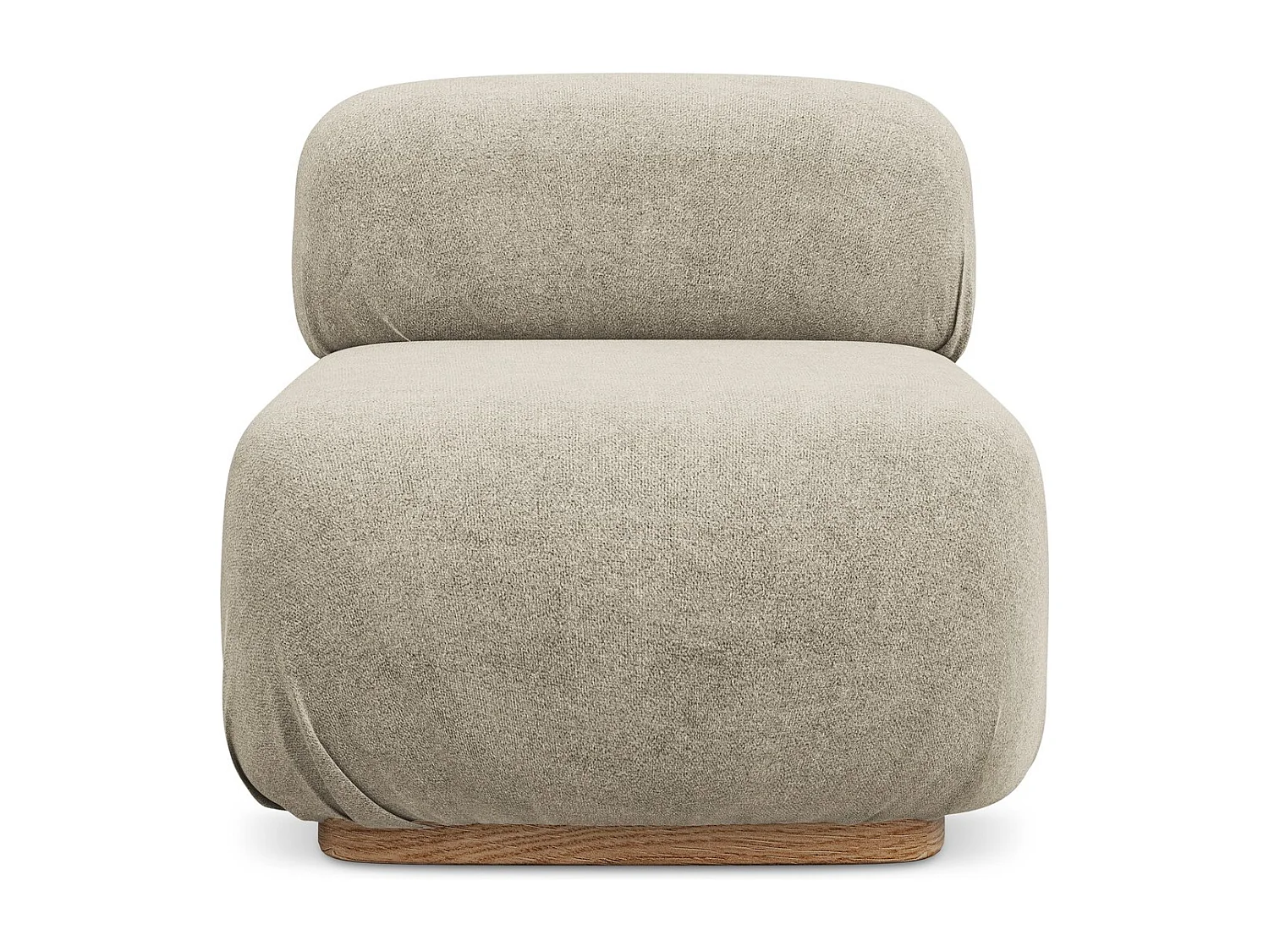 Fauteuil pour canapé modulable en tissu bouclette - beige - AILANI