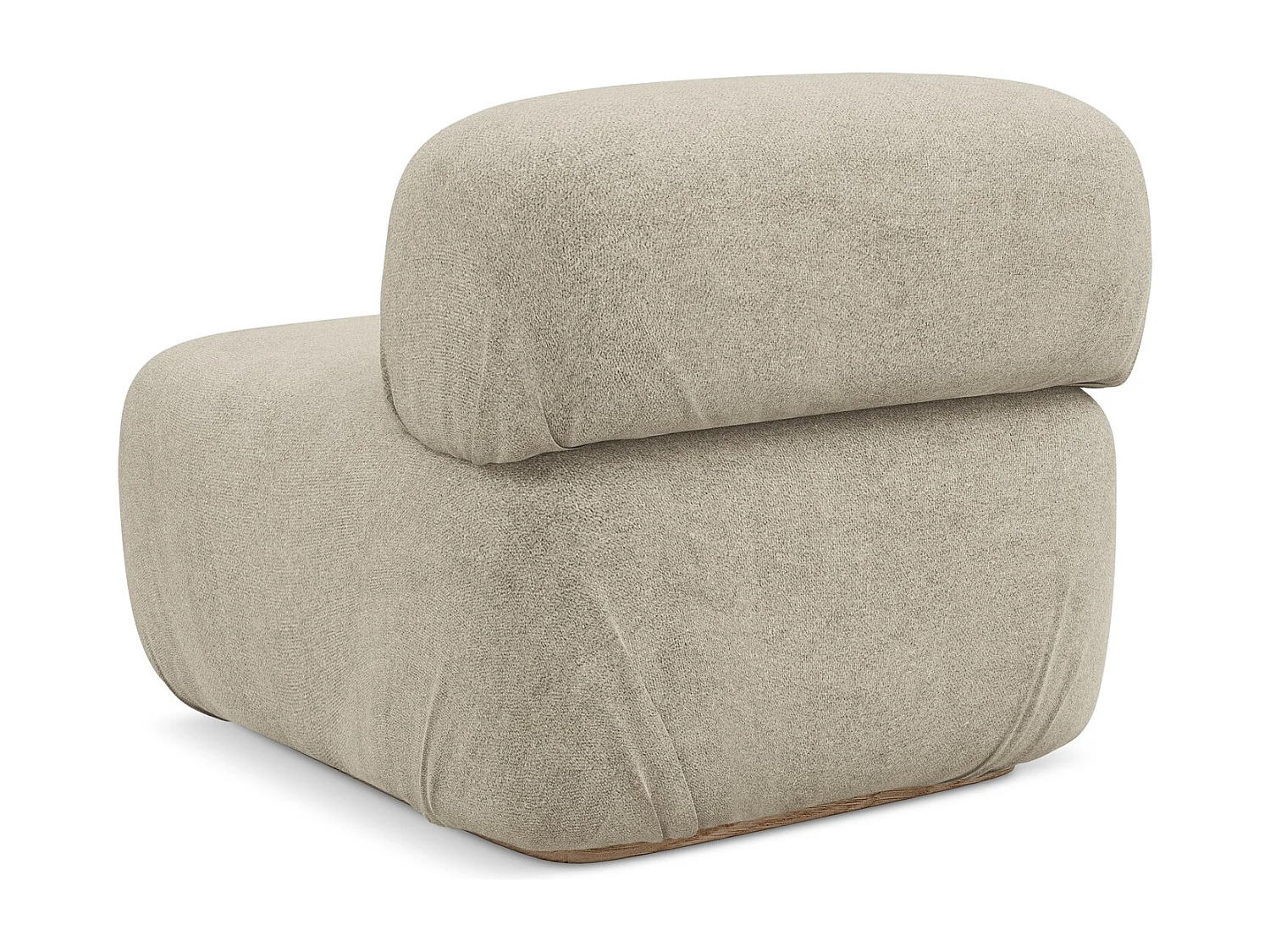 Fauteuil pour canapé modulable en tissu bouclette - beige - AILANI