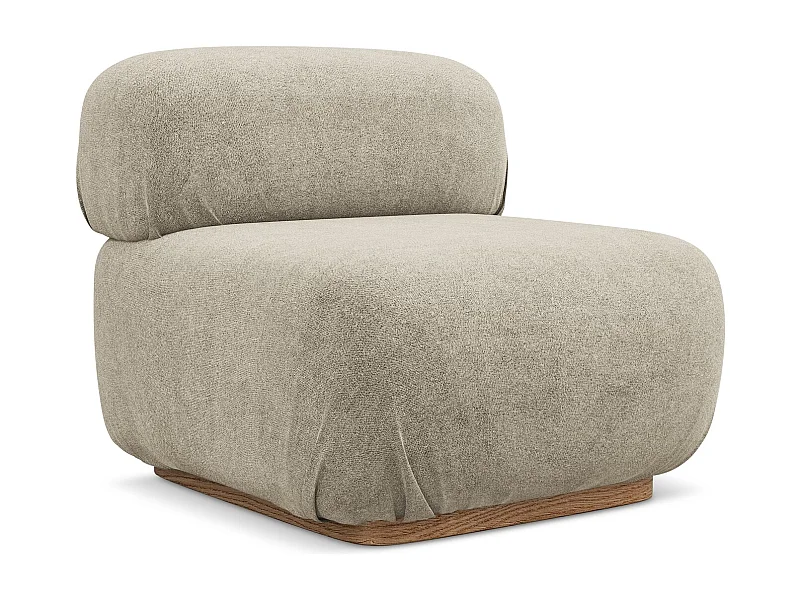 Fauteuil pour canapé modulable en tissu bouclette - beige - AILANI