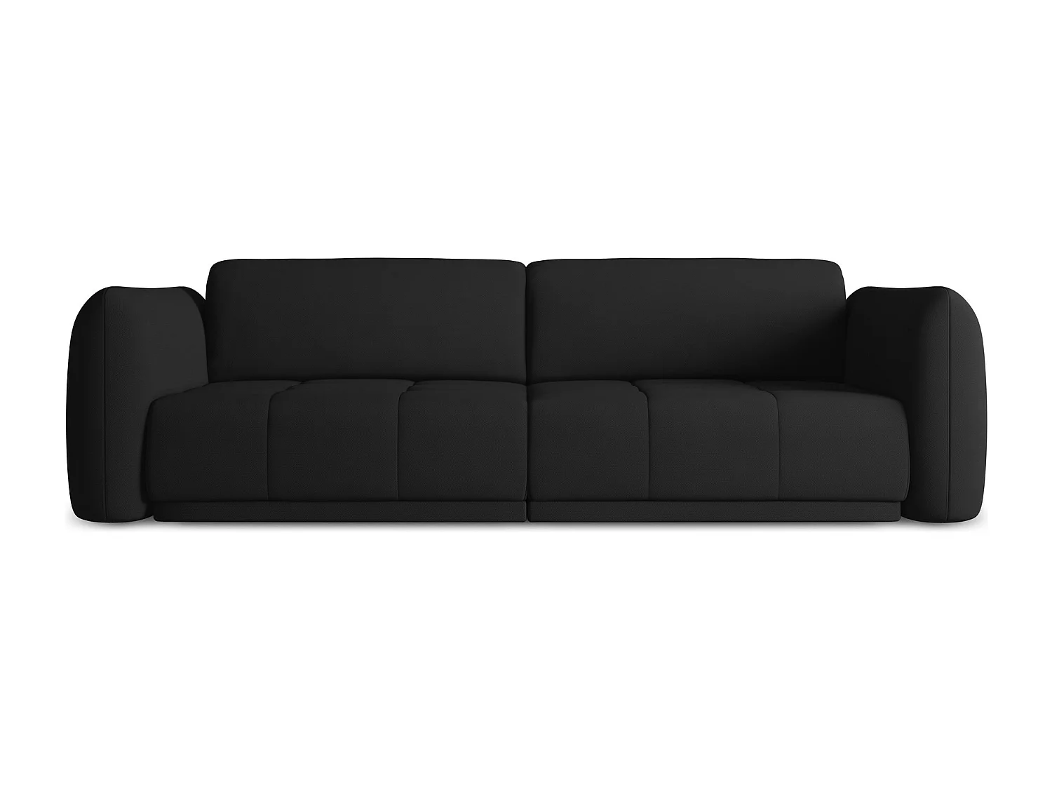 Vierzitsbank van zwart chenille stof - HOKU