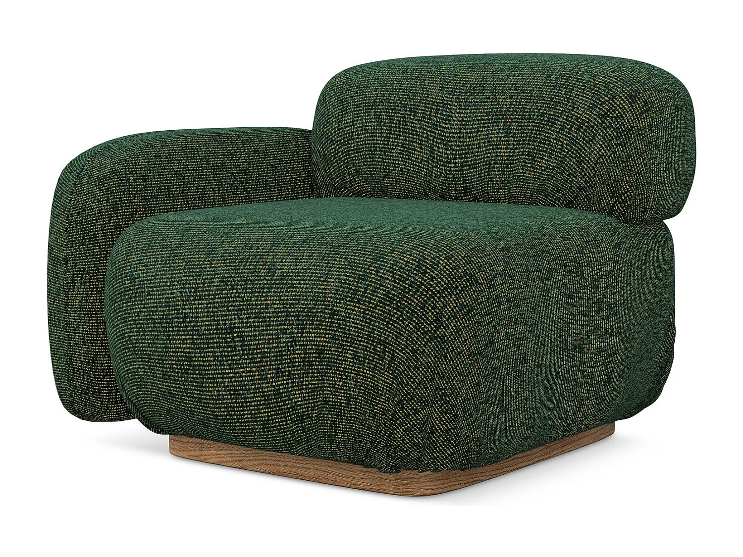 Bankmodule met armleuning links van groente textuurstof - AILANI