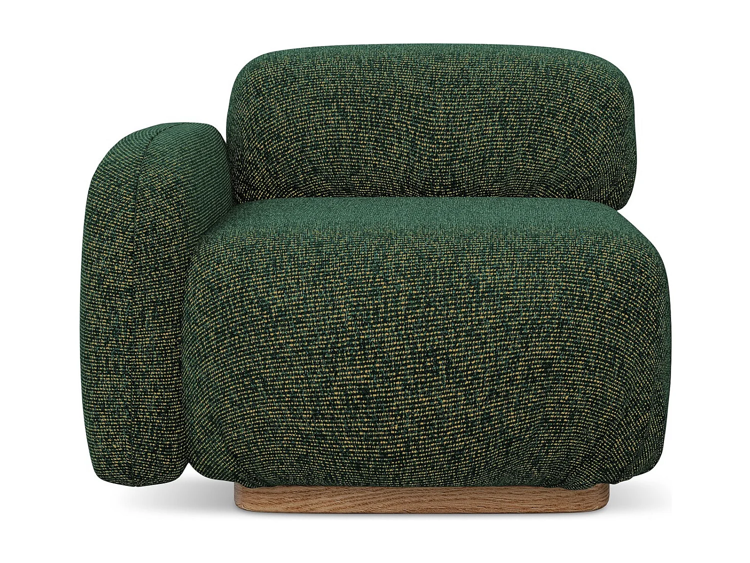 Bankmodule met armleuning links van groente textuurstof - AILANI